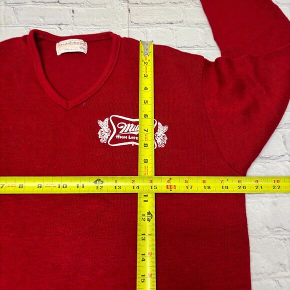 Vintage Creslan & Rayon 60s 70s Sweater Men Size Large Miller Beer Theme C053 27 - Picture 3 of 14
